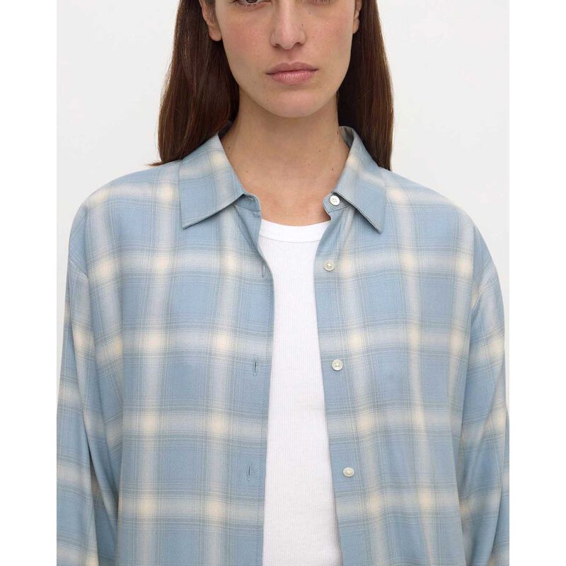 Assembly Label Womens Luka Japanese Shirt Steel Blue Check image number 2